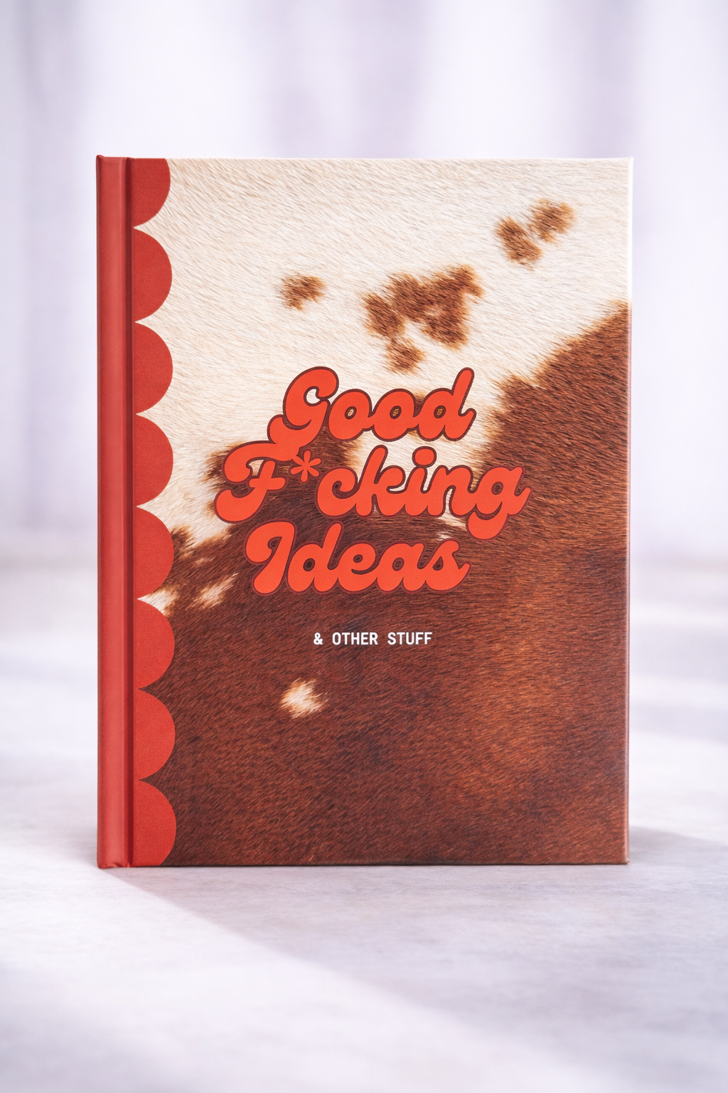 "Good F*cking Ideas" Cow-Print Notebook