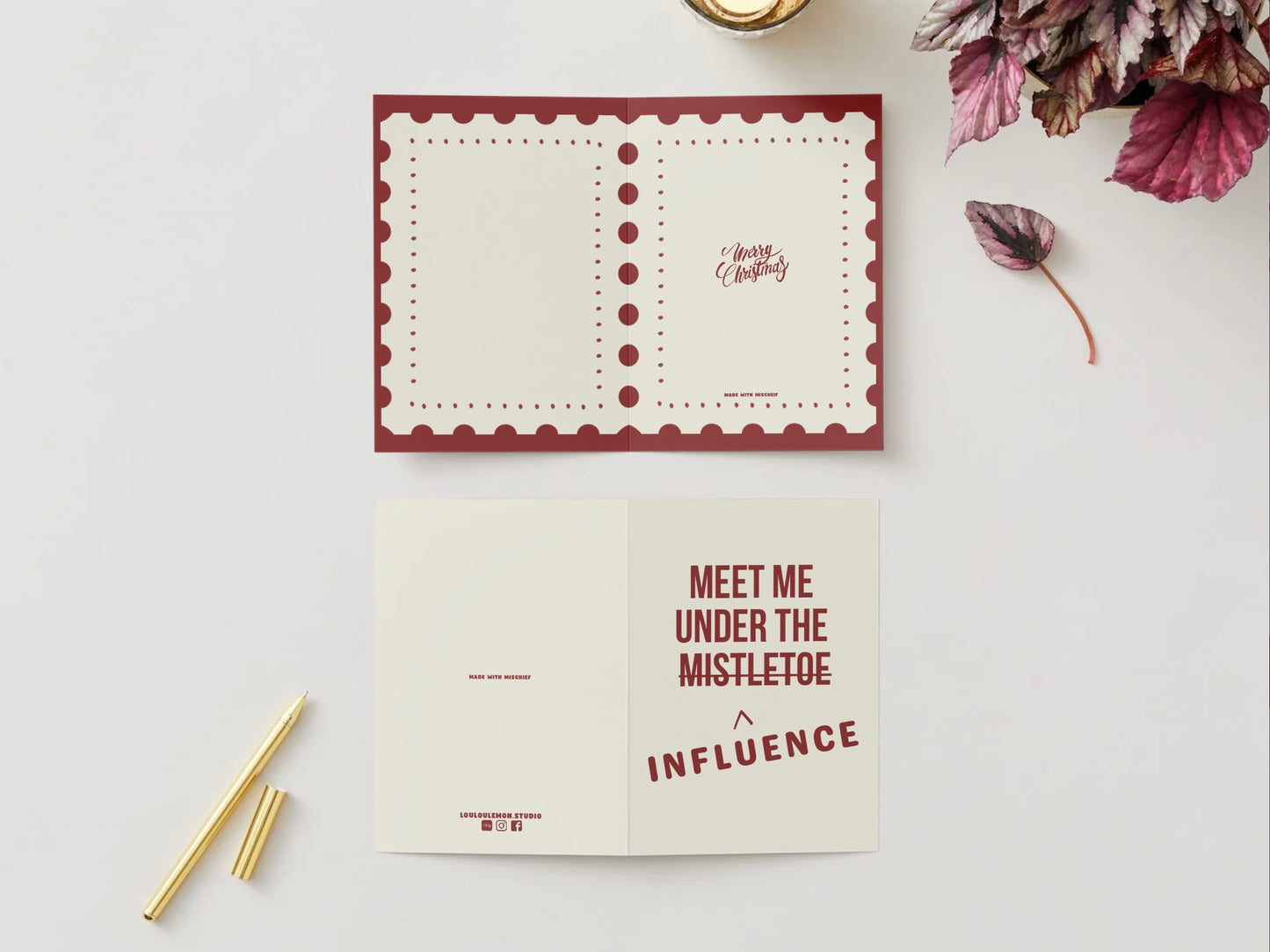 Meet Me Under The Influence Xmas Card