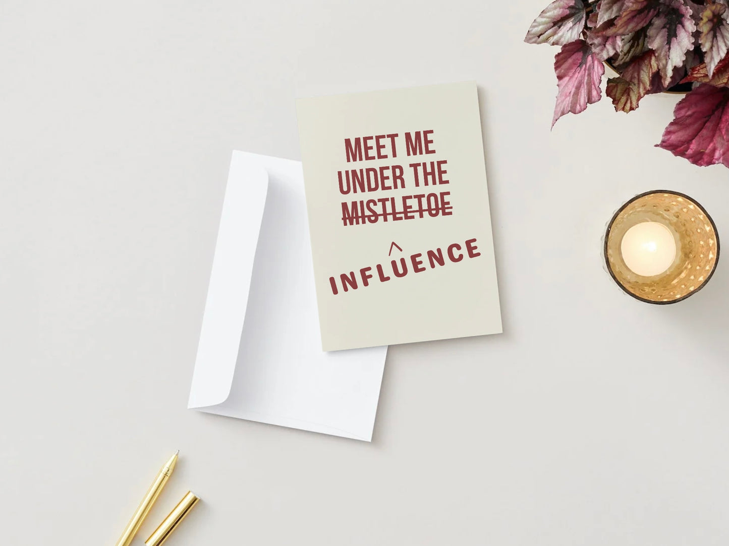 Meet Me Under The Influence Xmas Card